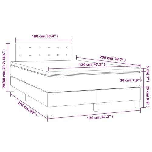 Krevet box spring s madracem LED plavi 120 x 200 cm od tkanine - Plava 120 x 200 cm gumbi Cijena