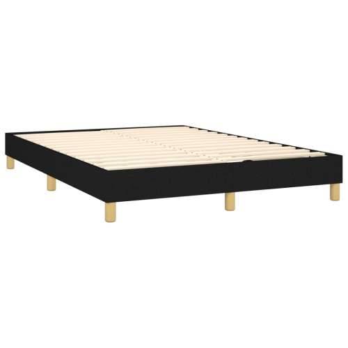 Krevet s oprugama i madracem crni 140x200 cm od tkanine - Crna 140 x 200 cm Gladak dizajn Cijena