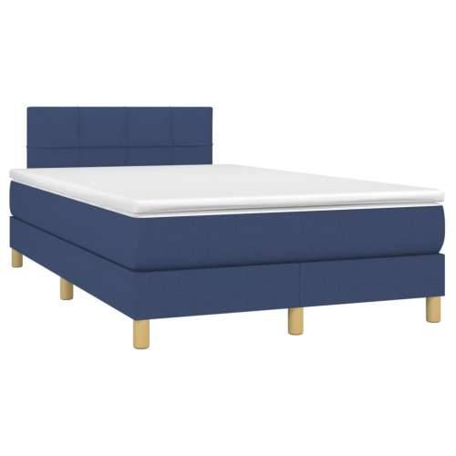 Krevet box spring s madracem LED plavi 120 x 200 cm od tkanine - Plava 120 x 200 cm Blok s kvadratima Cijena