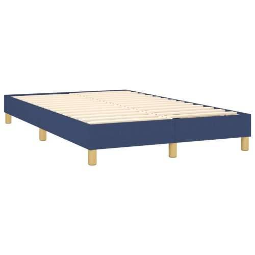 Krevet box spring s madracem LED plavi 120 x 200 cm od tkanine - Plava 120 x 200 cm Blok s kvadratima Cijena