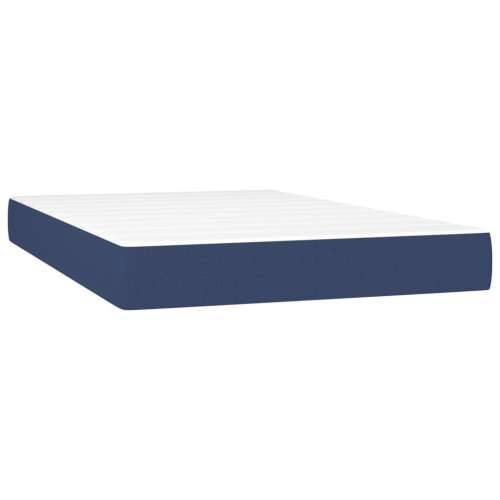 Krevet box spring s madracem LED plavi 120 x 200 cm od tkanine - Plava 120 x 200 cm Blok s kvadratima Cijena
