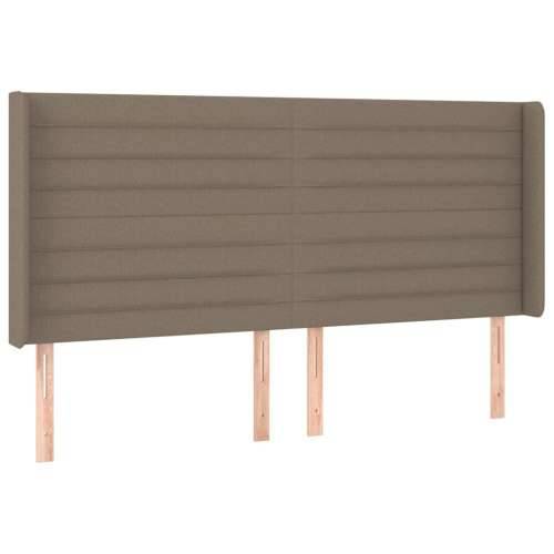 Krevet box spring s madracem LED smeđesivi 200x200 cm tkanina - Sivo-smeđa 200 x 200 cm vodoravne pruge Cijena