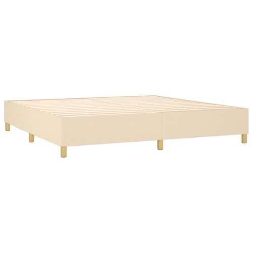 Krevet box spring s madracem LED krem 200x200 cm od tkanine - Krema 200 x 200 cm Okomite pruge Cijena