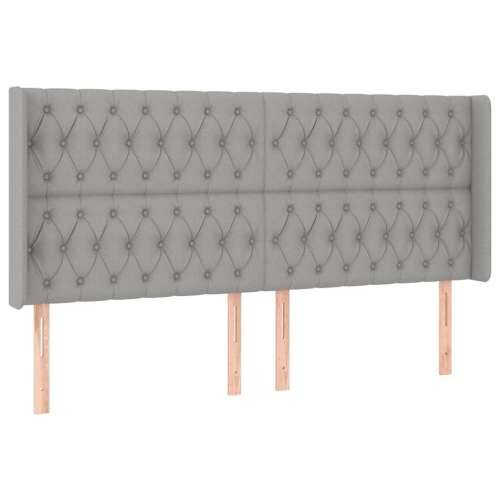 Krevet box spring s madracem LED svjetlosivi 180x200 cm tkanina - Svjetlosiva 180 x 200 cm Dizajn s gumbima Cijena