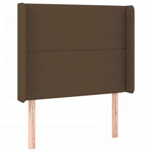 Krevet box spring s madracem LED tamnosmeđi 100x200 cm tkanina - Tamno smeđa 100 x 200 cm Obično s čavlima Cijena