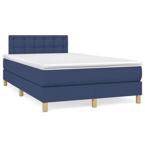 Krevet s oprugama i madracem plavi 120 x 200 cm od tkanine - Plava 120 x 200 cm gumbi Cijena
