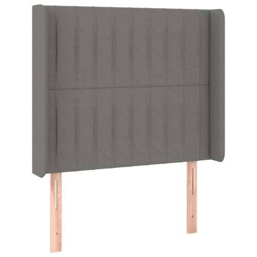 Krevet box spring s madracem LED tamnosivi 90x200 cm tkanina - Tamno siva 90 x 200 cm Okomite pruge Cijena