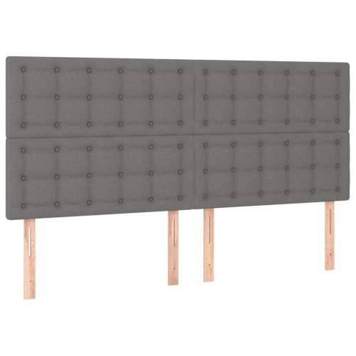Krevet box spring s madracem LED tamnosivi 180x200 cm tkanina - Tamno siva 180 x 200 cm gumbi Cijena