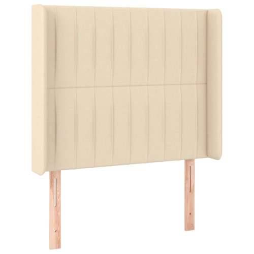Krevet box spring s madracem LED krem 90x200 cm od tkanine - Krema 90 x 200 cm Okomite pruge Cijena