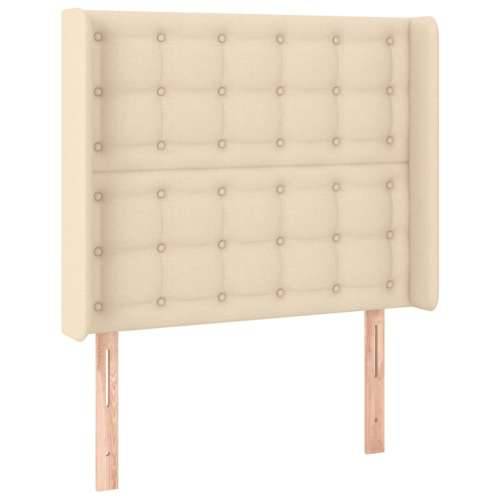 Krevet box spring s madracem LED krem 80 x 200 cm od tkanine - Krema 80 x 200 cm gumbi Cijena