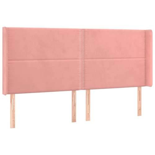 Krevet box spring s madracem LED ružičasti 160x200cm baršunasti - Ružičasta 160 x 200 cm Obično s čavlima Cijena