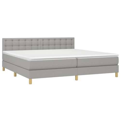 Krevet s oprugama i madracem svjetlosivi 200 x 200cm od tkanine - Svjetlosiva 200 x 200 cm gumbi Cijena