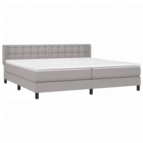 Krevet s oprugama i madracem svjetlosivi 200 x 200cm od tkanine Svjetlosiva 200 x 200 cm gumbi Cijena