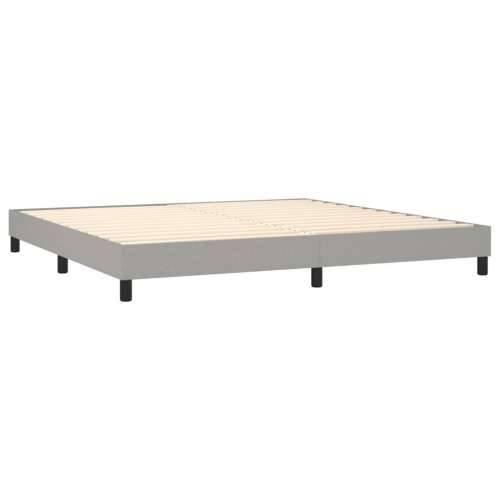 Krevet s oprugama i madracem svjetlosivi 200 x 200cm od tkanine Svjetlosiva 200 x 200 cm gumbi Cijena