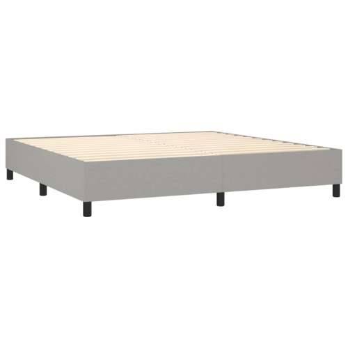 Krevet box spring s madracem LED svjetlosivi 200x200 cm tkanina - Svjetlosiva 200 x 200 cm gumbi Cijena