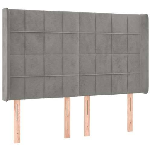 Krevet box spring s madracem LED svjetlosivi 140x200 cm baršun - Svjetlosiva 140 x 200 cm Blok s kvadratima Cijena