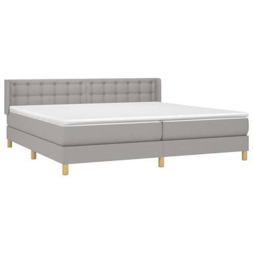 Krevet s oprugama i madracem svjetlosivi 200 x 200cm od tkanine - Svjetlosiva 200 x 200 cm gumbi Cijena
