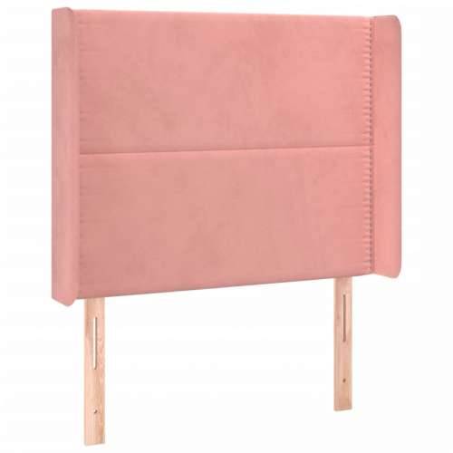 Krevet box spring s madracem LED ružičasti 90x190 cm baršunasti - Ružičasta 90 x 190 cm Obično s čavlima Cijena