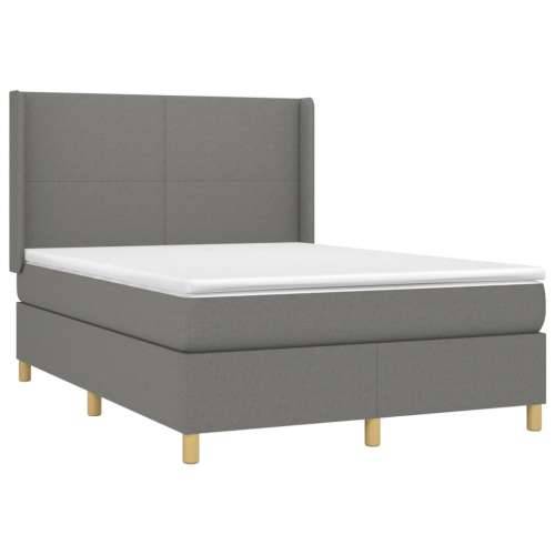 Krevet box spring s madracem LED tamnosivi 140x200 cm tkanina - Tamno siva 140 x 200 cm Gladak dizajn Cijena