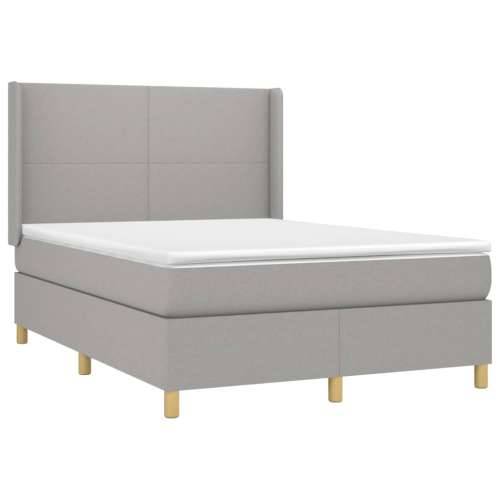 Krevet box spring s madracem LED svjetlosivi 140x200 cm tkanina - Svjetlosiva 140 x 200 cm Gladak dizajn Cijena