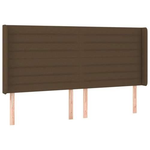 Krevet box spring s madracem LED tamnosmeđi 200x200 cm tkanina - Tamno smeđa 200 x 200 cm vodoravne pruge Cijena