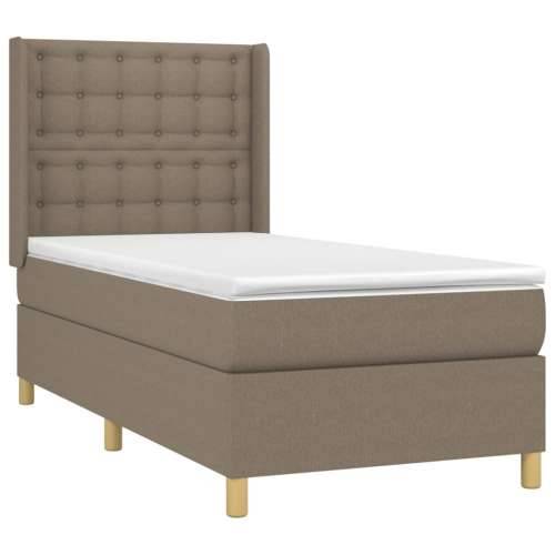 Krevet box spring s madracem LED smeđesivi 80 x 200 cm tkanina - Sivo-smeđa 80 x 200 cm gumbi Cijena