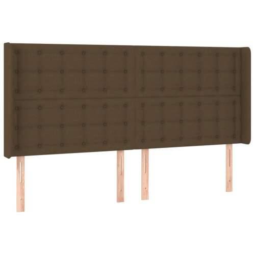 Krevet box spring s madracem LED tamnosmeđi 160x200 cm tkanina  - Tamno smeđa 160 x 200 cm gumbi Cijena
