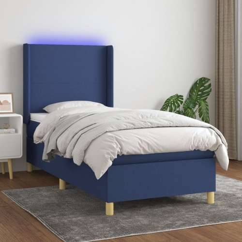 Krevet box spring s madracem LED plavi 80 x 200 cm od tkanine - Plava 80 x 200 cm Gladak dizajn Cijena