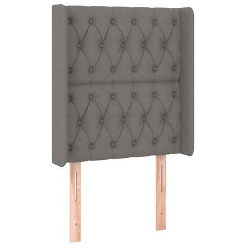 Krevet box spring s madracem LED tamnosivi 80 x 200 cm tkanina - Tamno siva 80 x 200 cm Dizajn s gumbima Cijena