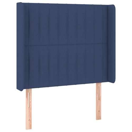 Krevet box spring s madracem LED plavi 80 x 200 cm od tkanine - Plava 80 x 200 cm Okomite pruge Cijena