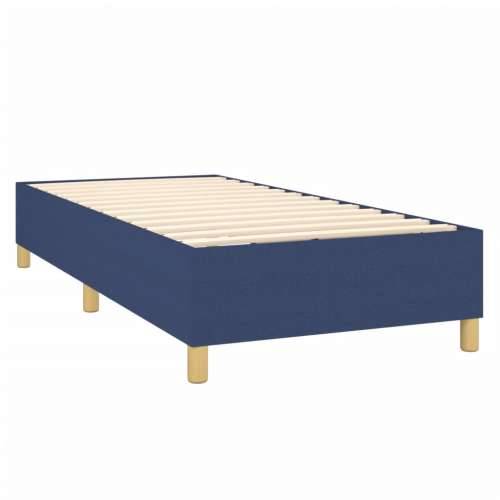 Krevet box spring s madracem LED plavi 90x200 cm od tkanine Plava 90 x 200 cm Dizajn s gumbima Cijena