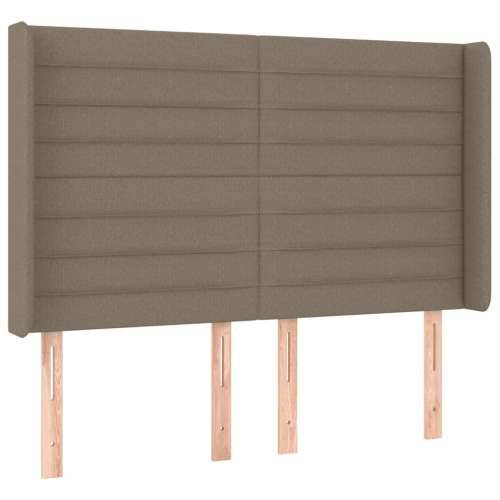 Krevet box spring s madracem LED smeđesivi 140x200 cm tkanina - Sivo-smeđa 140 x 200 cm vodoravne pruge Cijena