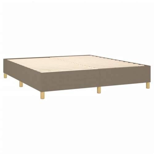 Krevet box spring s madracem LED smeđesivi 180x200 cm tkanina - Sivo-smeđa 180 x 200 cm gumbi Cijena