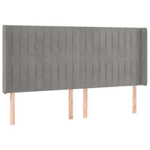 Krevet box spring s madracem LED svjetlosivi 180x200 cm baršun - Svjetlosiva 180 x 200 cm Okomite pruge Cijena