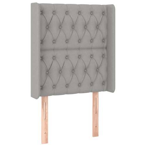 Krevet box spring s madracem LED svjetlosivi 80x200 cm tkanina - Svjetlosiva 80 x 200 cm Dizajn s gumbima Cijena