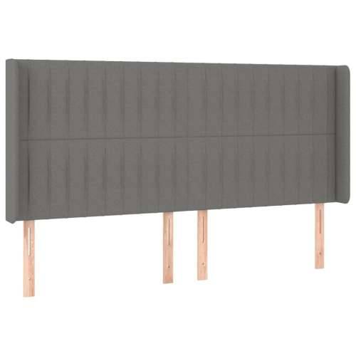 Krevet box spring s madracem LED tamnosivi 200x200 cm tkanina - Tamno siva 200 x 200 cm Okomite pruge Cijena