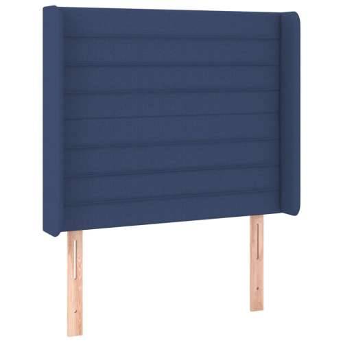 Krevet box spring s madracem LED plavi 80 x 200 cm od tkanine - Plava 80 x 200 cm vodoravne pruge Cijena
