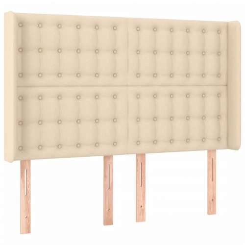 Krevet box spring s madracem LED krem 140x200 cm od tkanine - Krema 140 x 200 cm gumbi Cijena