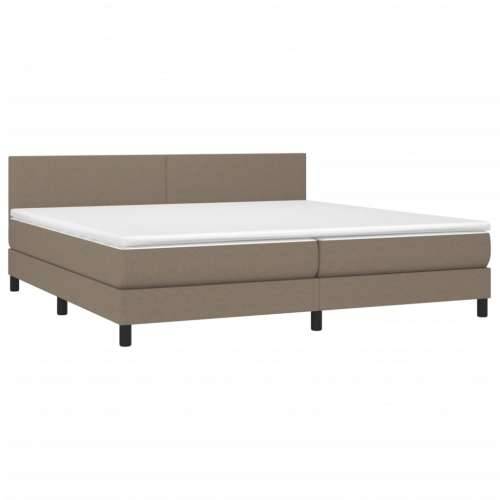 Krevet box spring s madracem LED smeđesivi 200x200 cm tkanina - Sivo-smeđa 200 x 200 cm Gladak dizajn Cijena