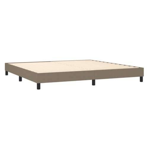 Krevet box spring s madracem LED smeđesivi 200x200 cm tkanina - Sivo-smeđa 200 x 200 cm Gladak dizajn Cijena