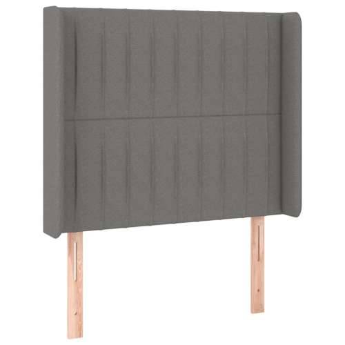 Krevet box spring s madracem LED tamnosivi 80 x 200 cm tkanina - Tamno siva 80 x 200 cm Okomite pruge Cijena