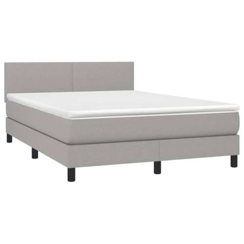 Krevet box spring s madracem LED svjetlosivi 140x190 cm tkanina - Svjetlosiva 140 x 190 cm Gladak dizajn Cijena