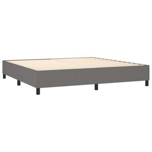 Krevet box spring s madracem LED tamnosivi 200x200 cm tkanina - Tamno siva 200 x 200 cm Blok s kvadratima Cijena