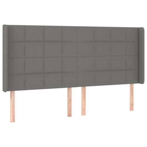 Krevet box spring s madracem LED tamnosivi 200x200 cm tkanina - Tamno siva 200 x 200 cm Blok s kvadratima Cijena