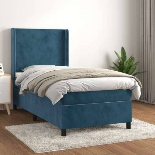 Box spring krevet s madracem tamnoplavi 100x200 cm baršunasti Tamno plava 100 x 200 cm Gladak dizajn Cijena