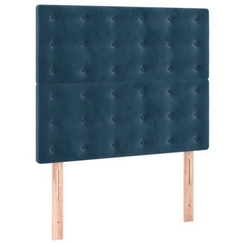 Box spring krevet s madracem tamnoplavi 100x200 cm baršunasti Tamno plava 100 x 200 cm gumbi Cijena