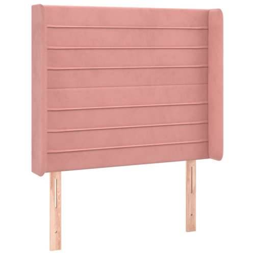Krevet box spring s madracem LED ružičasti 100x200cm baršunasti - Ružičasta 100 x 200 cm vodoravne pruge Cijena