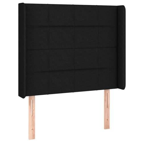 Krevet box spring s madracem LED crni 90x200 cm od tkanine - Crna 90 x 200 cm Blok s kvadratima Cijena