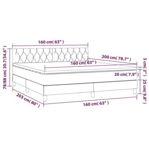 Krevet s oprugama i madracem tamnosivi 160x200 cm baršunasti - Tamno siva 160 x 200 cm Dizajn s gumbima Cijena