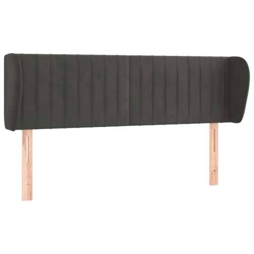 Uzglavlje s ušima tamnosivo 147x23x78/88 cm baršunasto - Tamno siva 147 x 23 x 78/88 cm 1 Cijena